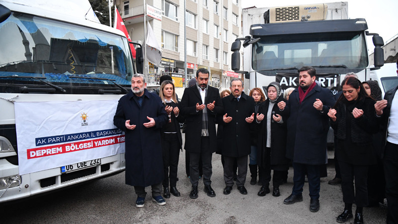 AK Parti Ankara İl Başkanlığı 6 Yardım TIR'ı Gönderdi