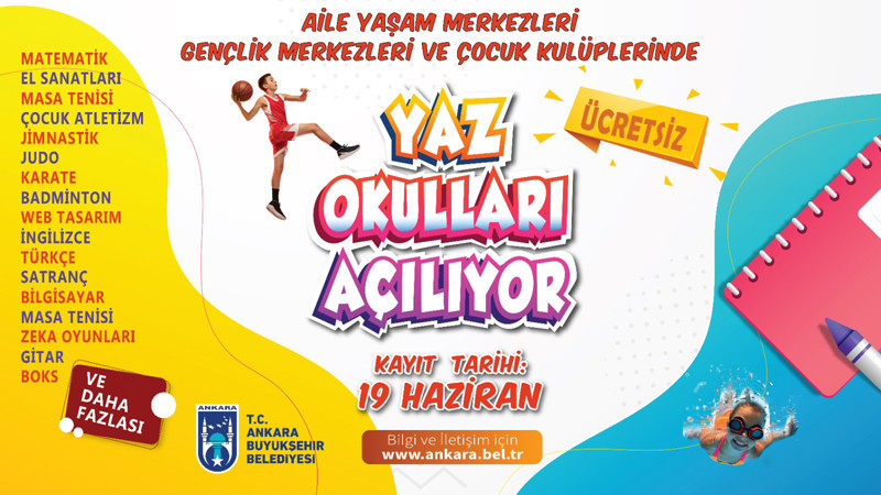 Ankara Büyükşehir Belediyesi Yaz Okulları Açılıyor
