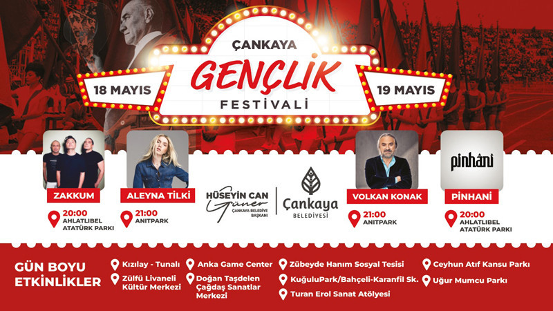 Çankaya'da 19 Mayıs'ta Gençlik Festivali Düzenleniyor