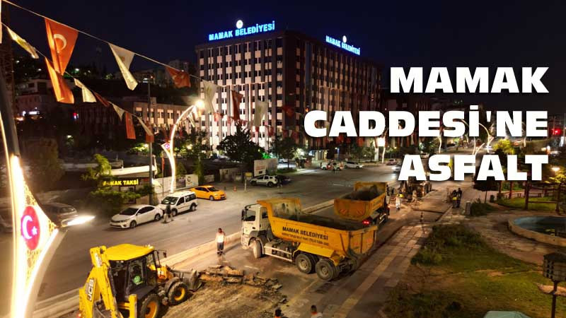 Mamak Caddesi'nde Asfaltlama Çalışması