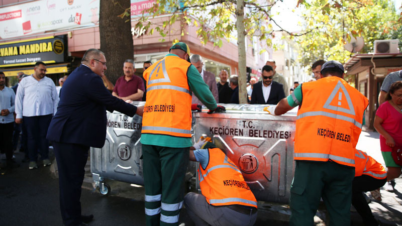 İlk Konteynerler Giresun Caddesi'ne Yerleştirildi