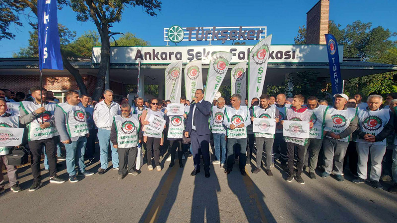 Etimesgut Şeker Fabrikası İşçilerinden 'Geçinemiyoruz' Eylemi