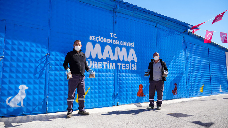 Keçiören'de Sokak Hayvanları İçin Mamak Üretim Tesisi Açıldı