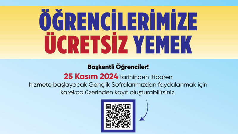 Ankara'da Üniversite Öğrencilerine Ücretsiz Yemek