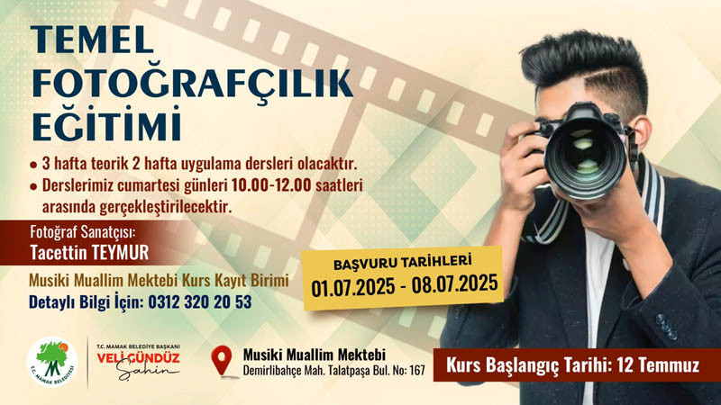 Mamak Belediyesi'nden Fotoğrafçılık Eğitimi