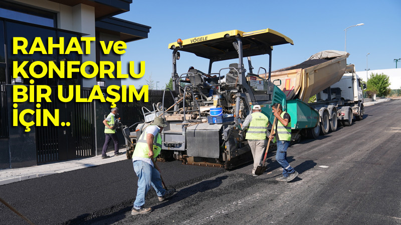 Gölbaşı'nda Asfalt Serim Çalışmaları Sürüyor